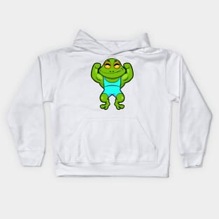 Frog as Bodybuilder at Bodybuilding Kids Hoodie